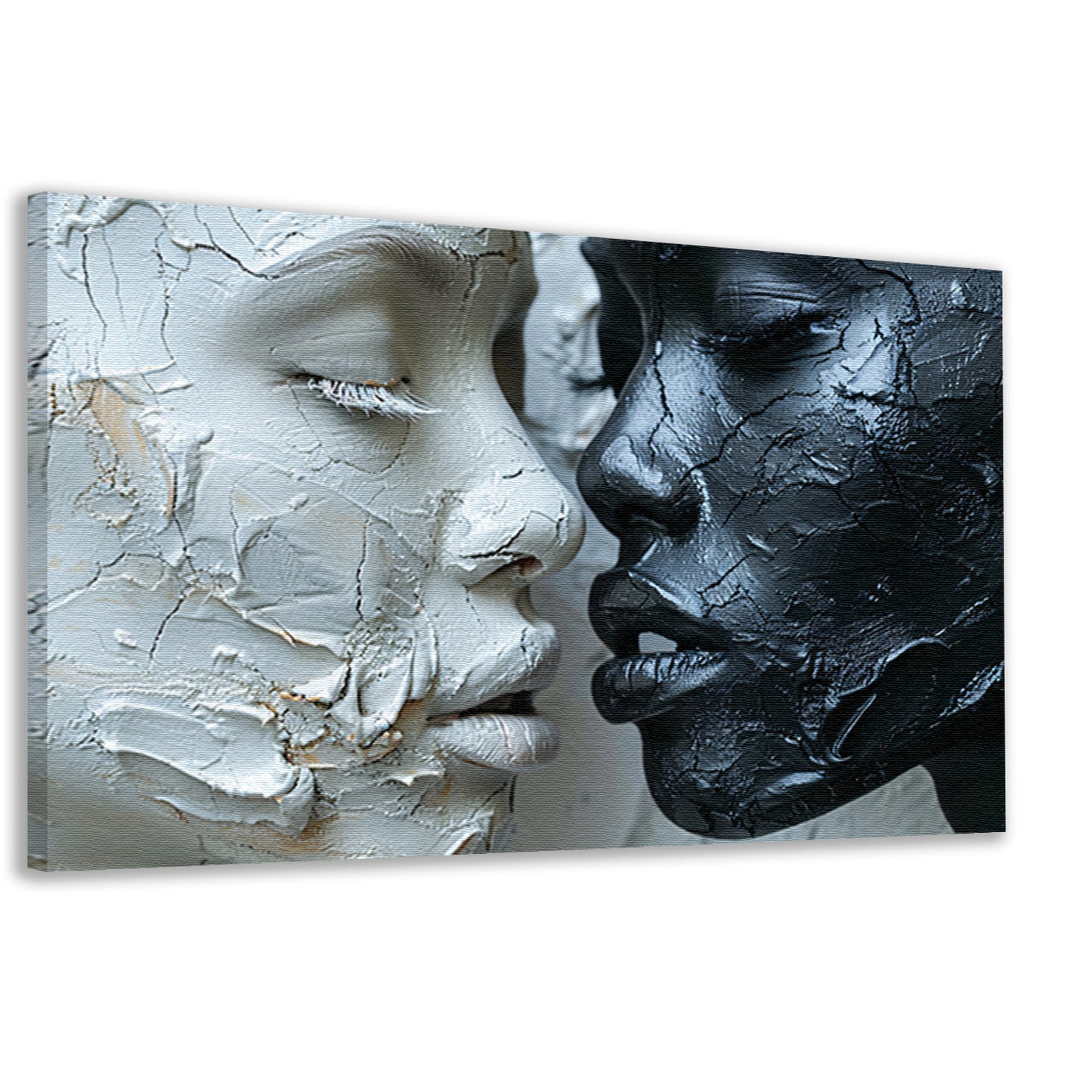 Samenspel van textuur en emotie in monochroom canvas
