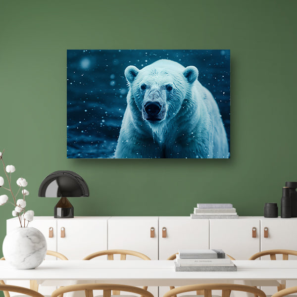 IJsbeer in de sneeuwstorm poster