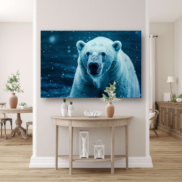 IJsbeer in de sneeuwstorm poster