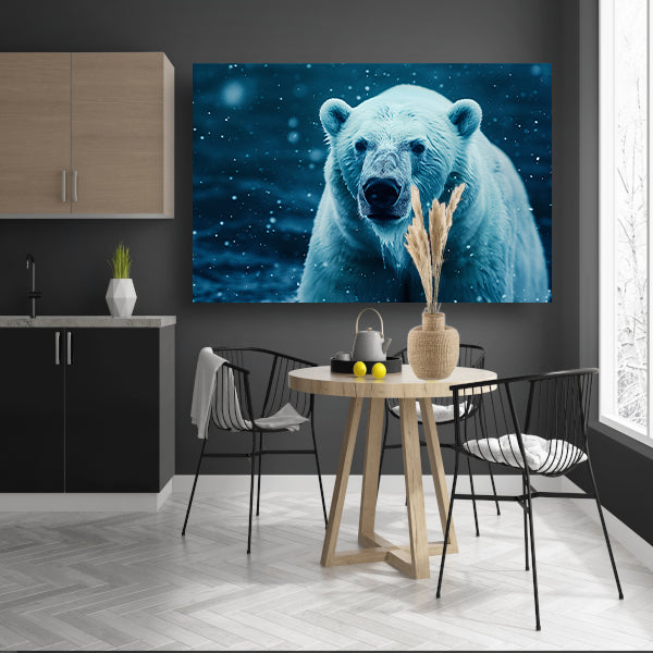 IJsbeer in de sneeuwstorm poster