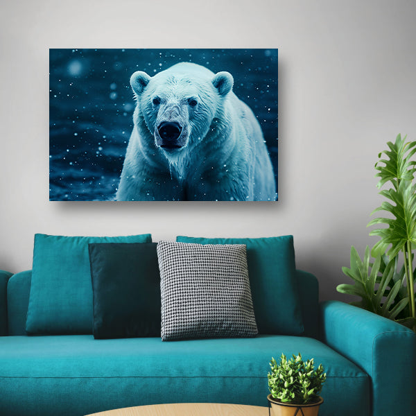 IJsbeer in de sneeuwstorm poster