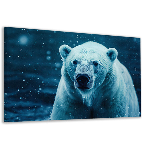 IJsbeer in de sneeuwstorm canvas