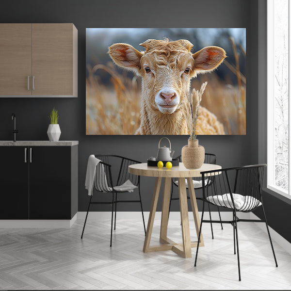 Grazend schaap in ochtendgloren canvas