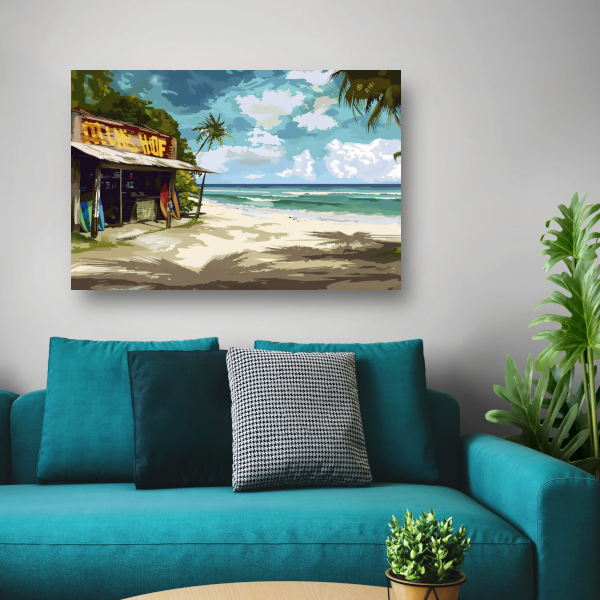 Surfparadijs aan het azuur canvas