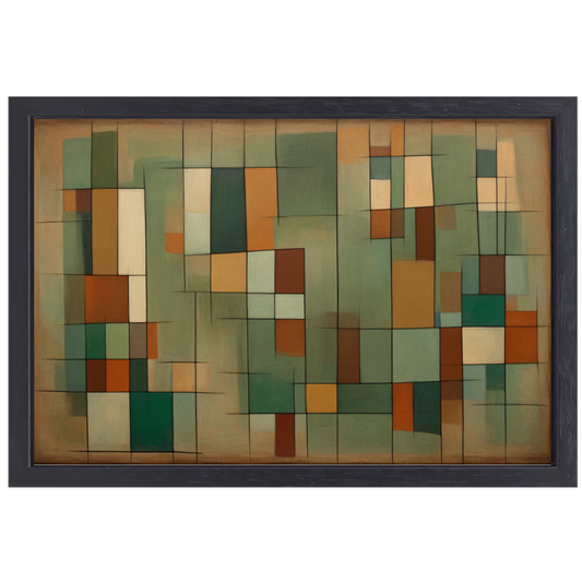 Harmonie van geometrie en natuurlijke tinten canvas met baklijst