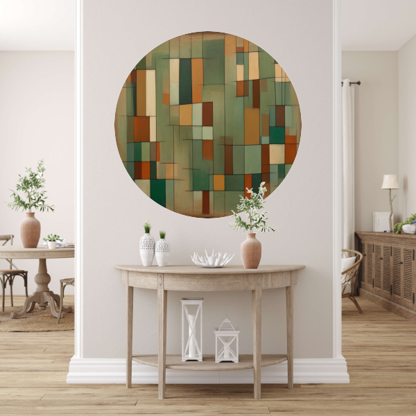 Harmonie van geometrie en natuurlijke tinten forex muurcirkel
