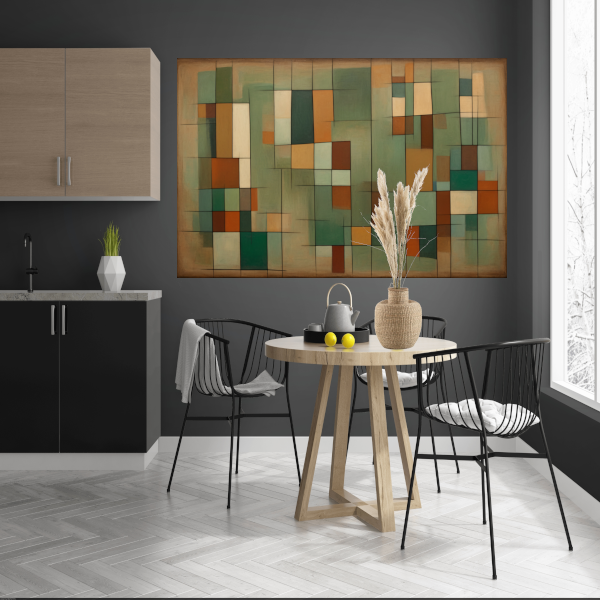 Harmonie van geometrie en natuurlijke tinten poster