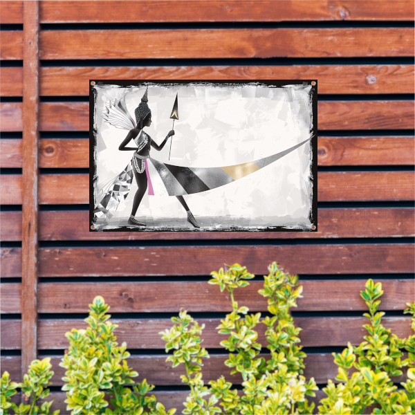 Art Deco Vrouw in Monochroom met Goud tuinposter