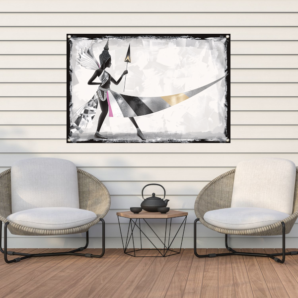 Art Deco Vrouw in Monochroom met Goud tuinposter