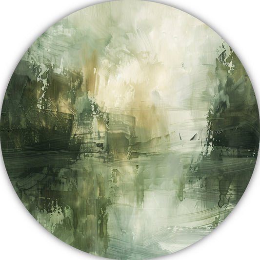 Moderne Abstracte Compositie in Neutrale Tinten aluminium muurcirkel