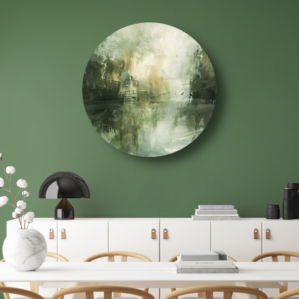 Moderne Abstracte Compositie in Neutrale Tinten forex muurcirkel