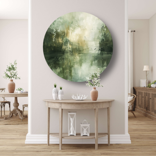 Moderne Abstracte Compositie in Neutrale Tinten forex muurcirkel