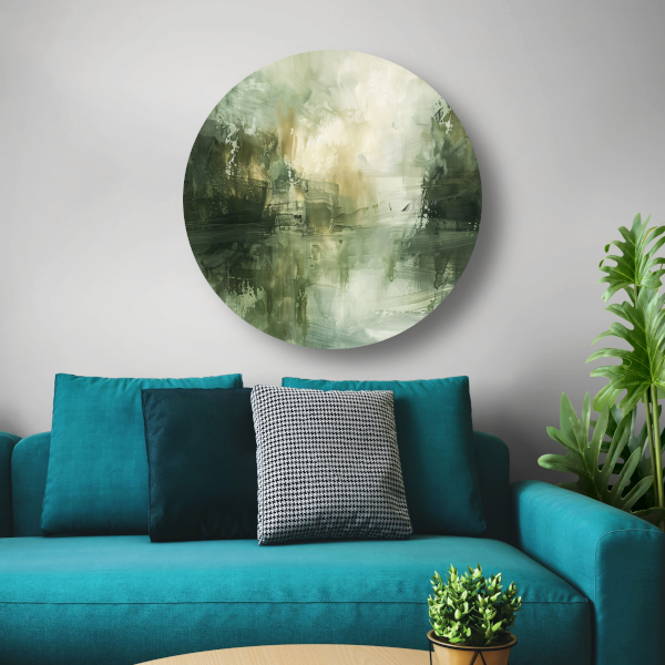 Moderne Abstracte Compositie in Neutrale Tinten forex muurcirkel