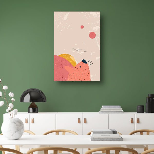 Abstracte minimalistische afbeelding van een hond canvas