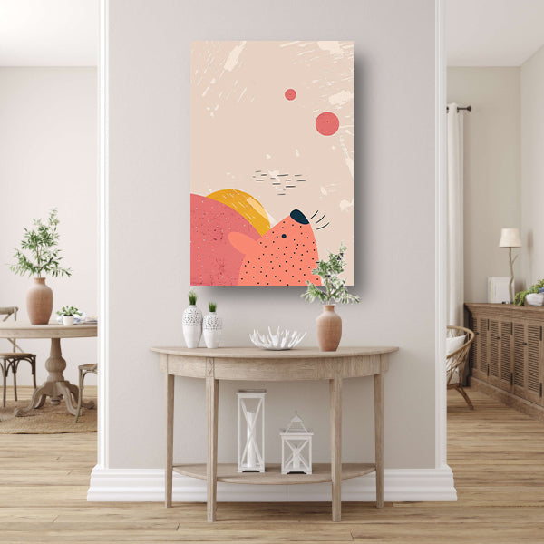 Abstracte minimalistische afbeelding van een hond canvas