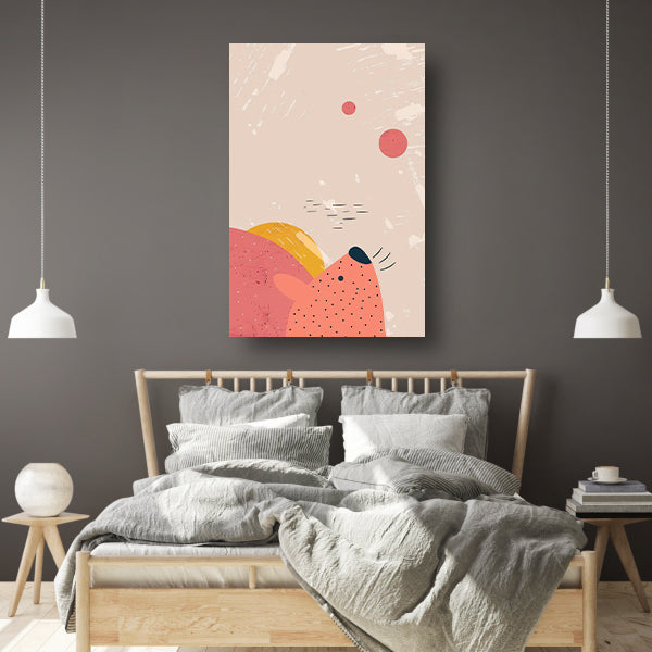 Abstracte minimalistische afbeelding van een hond canvas