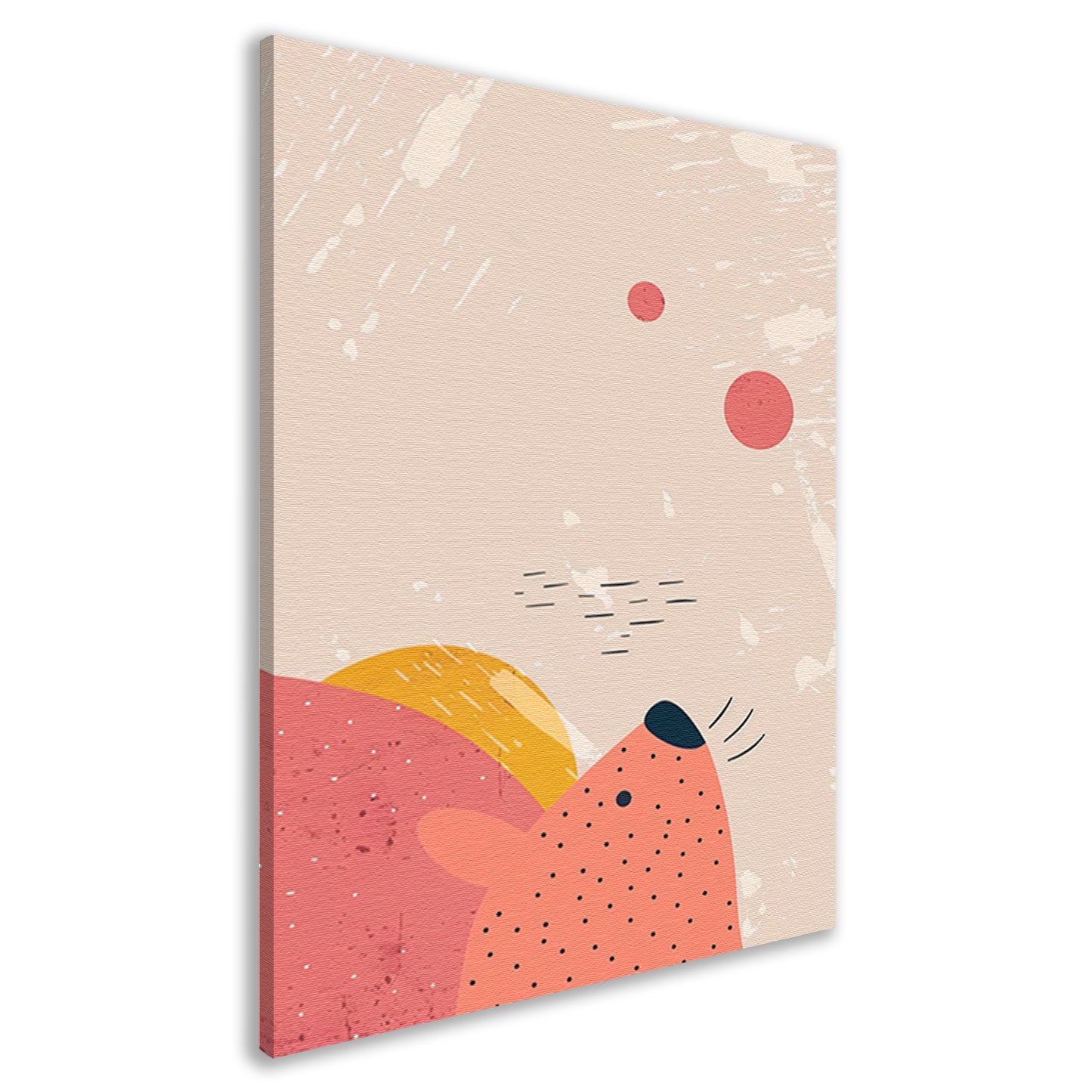 Abstracte minimalistische afbeelding van een hond canvas