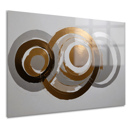 Moderne Minimalistische Gouden en Zilveren Cirkels acrylglas