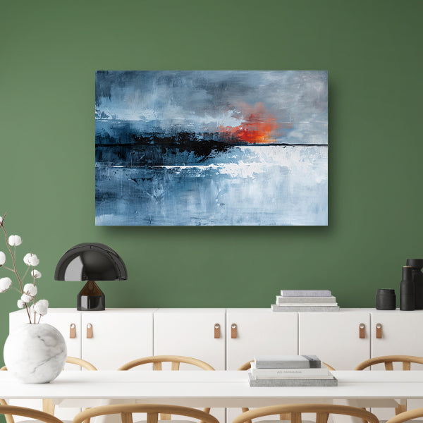 Dramatische abstracte lucht met vurige kleuren canvas