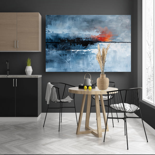 Dramatische abstracte lucht met vurige kleuren canvas