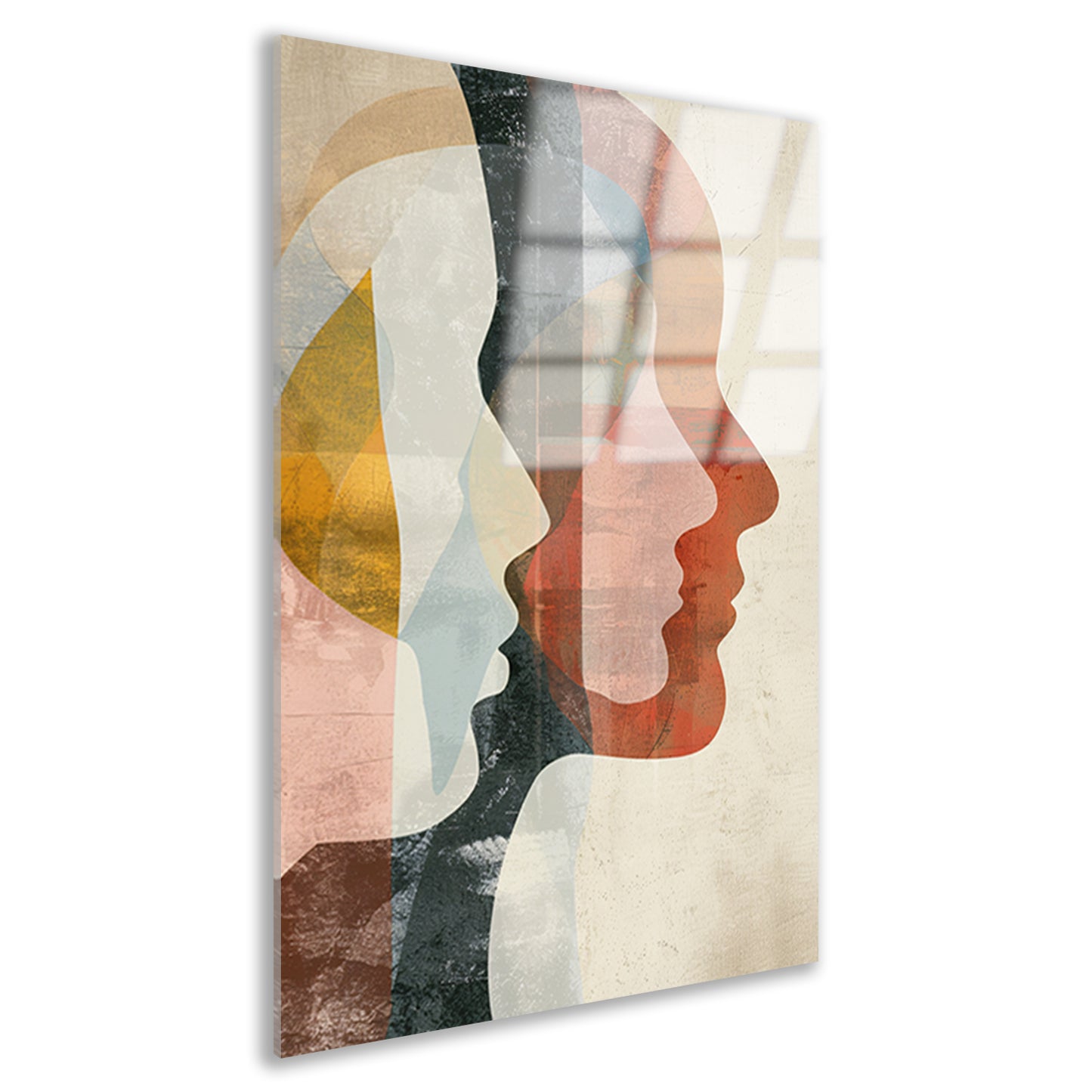 Abstracte Overlapping van Gezichten in Kleur acrylglas
