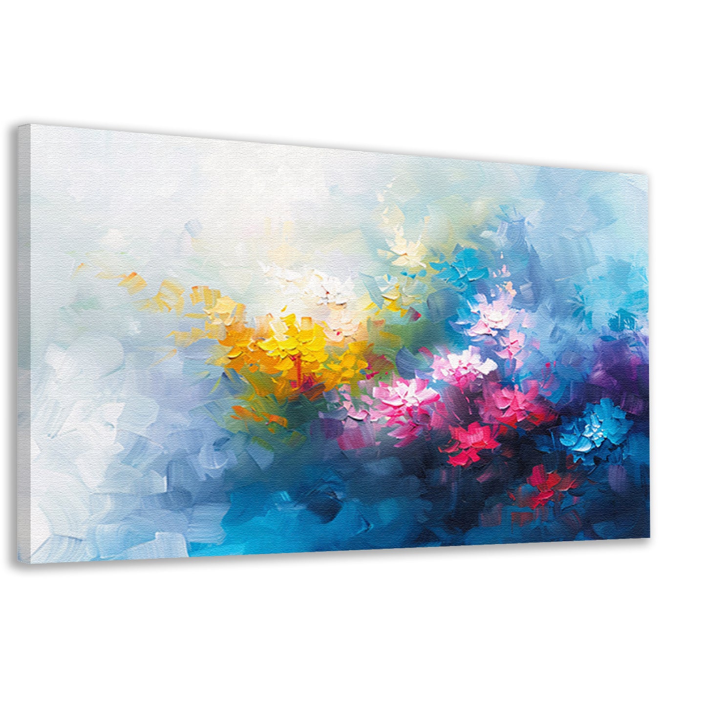 Kleurrijk abstract schilderij van bloemenveld canvas