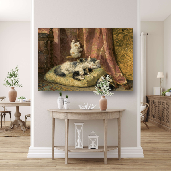 Kittens bij het spelen - Henriëtte Ronner-Knip poster