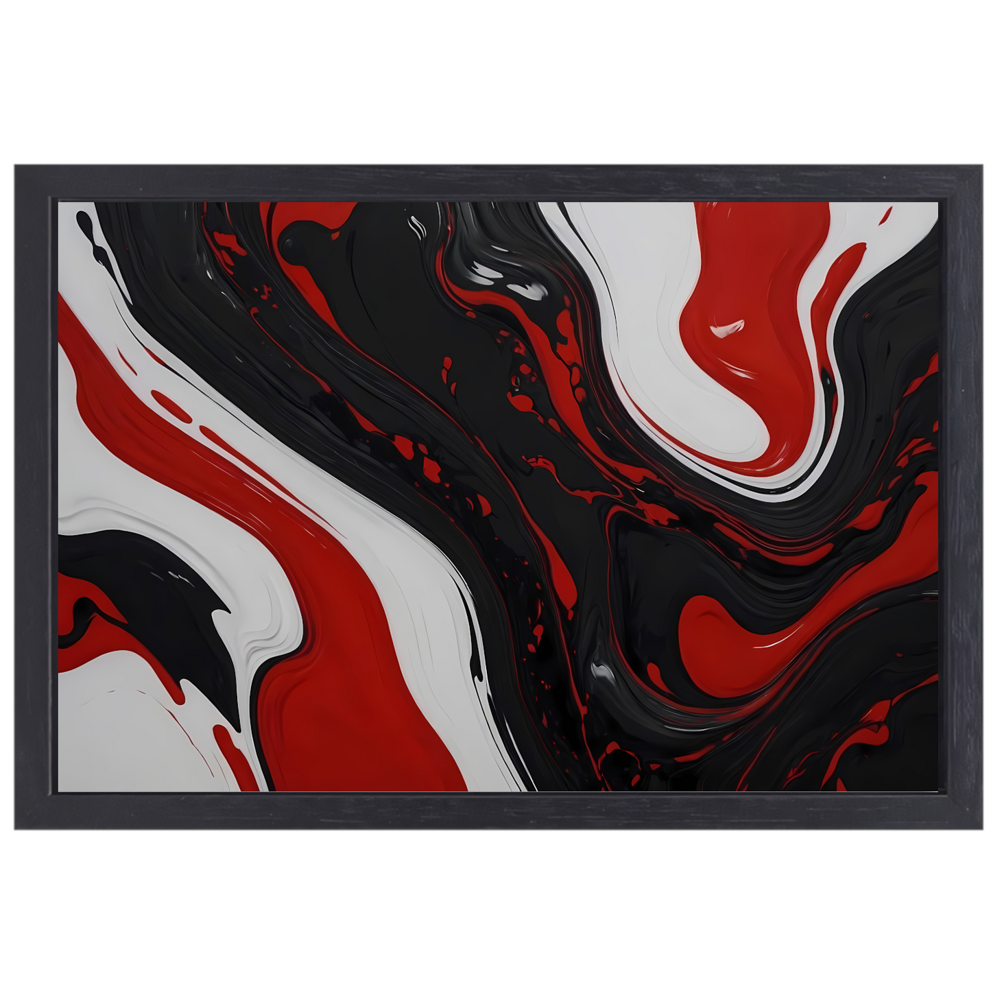 Abstracte Dans van Rood en Zwart canvas met baklijst