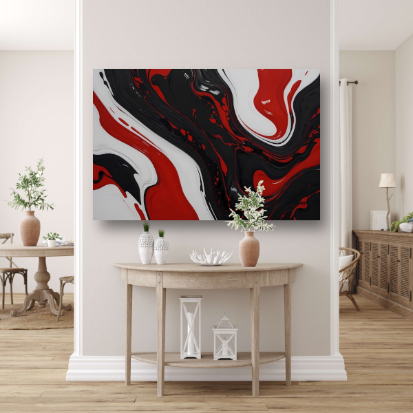 Abstracte Dans van Rood en Zwart poster