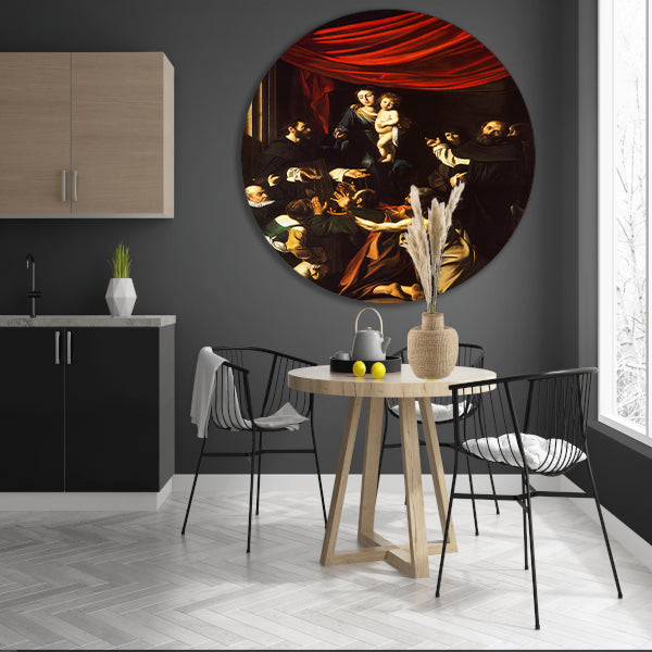 Madonna del Rosario - Caravaggio aluminium muurcirkel