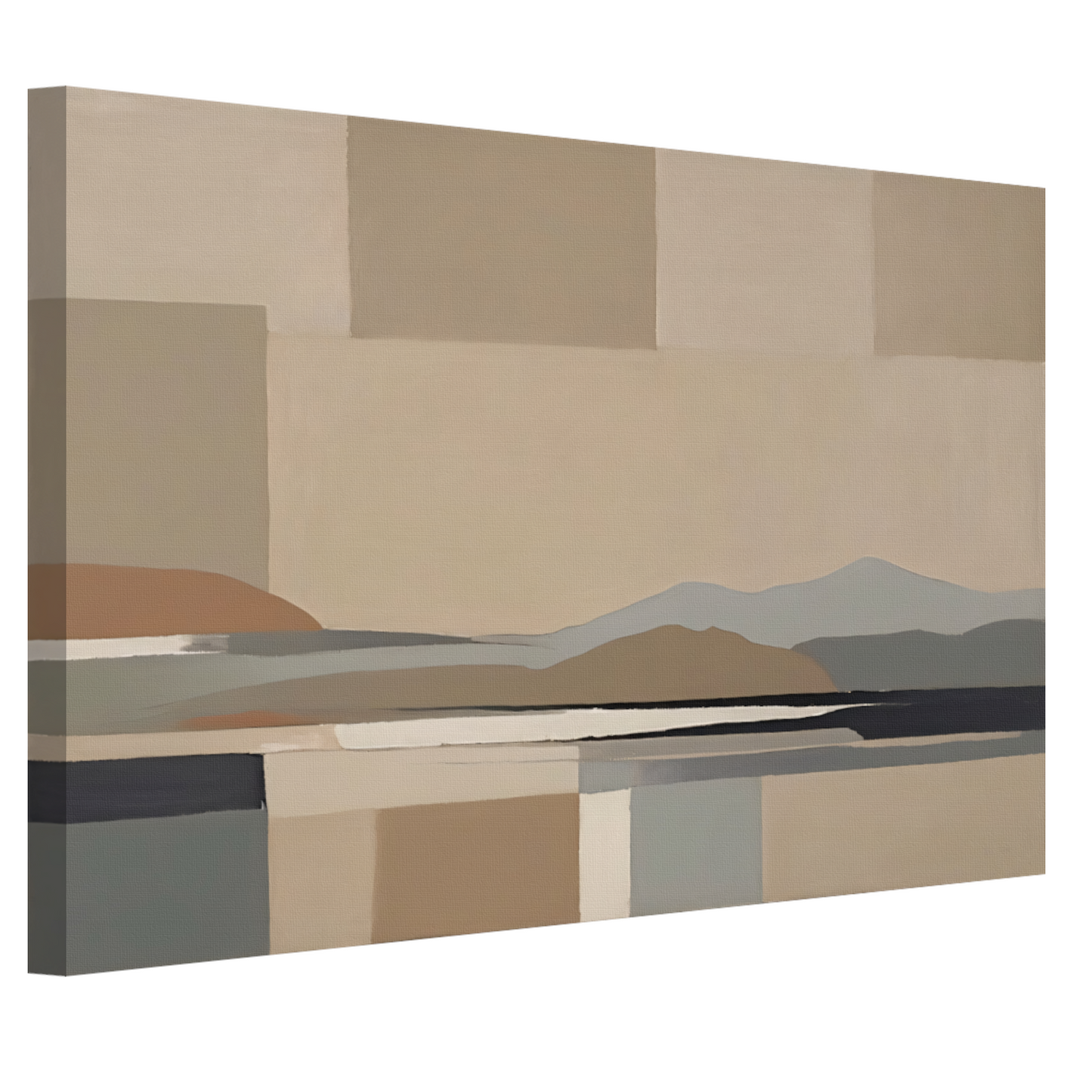 Abstracte Beige Berglandschap in Monochrome Tinten canvas