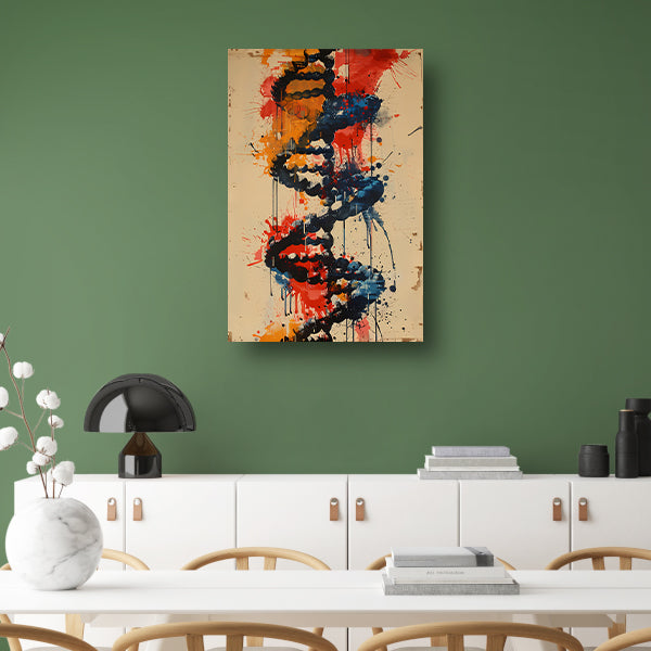 Kleurrijk DNA-spiraal canvas