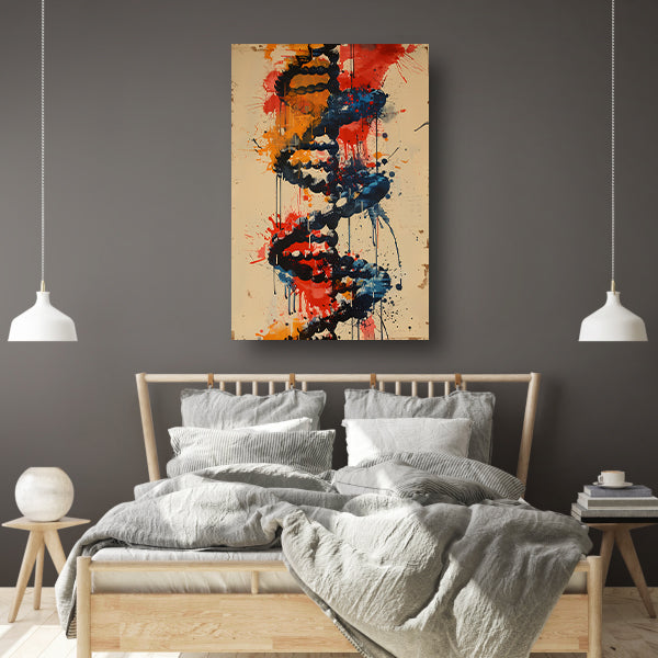 Kleurrijk DNA-spiraal canvas
