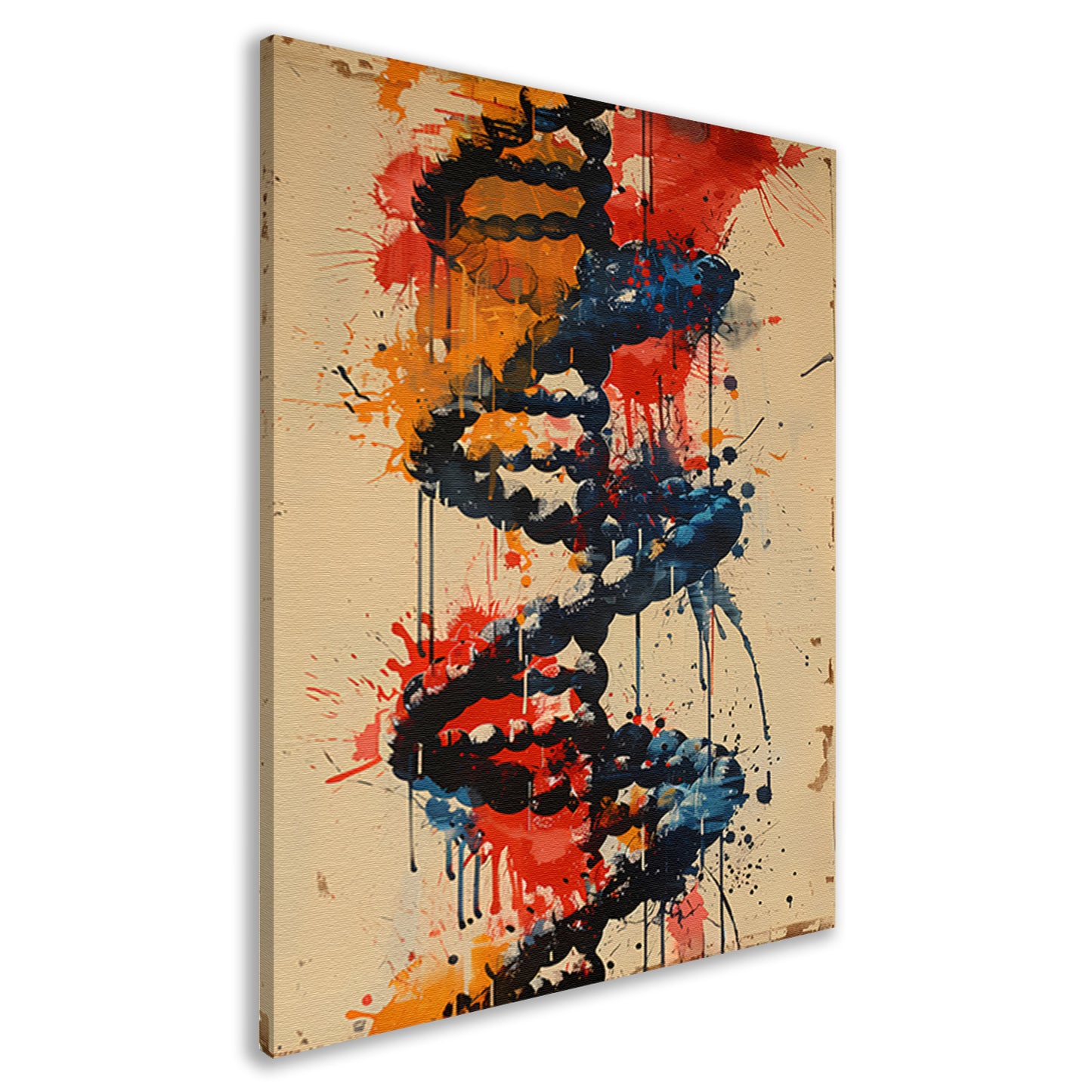 Kleurrijk DNA-spiraal canvas