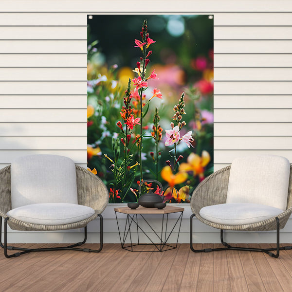 Kleurrijke Bloemenweide in Zomerlicht tuinposter
