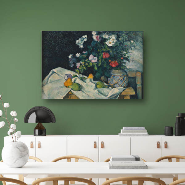 Stilleven met bloemen en fruit - Paul Cézanne poster