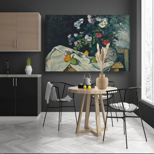 Stilleven met bloemen en fruit - Paul Cézanne poster