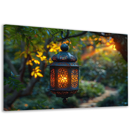 Boslantaarn in schemering canvas