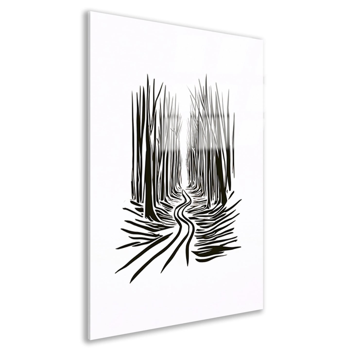 Abstracte Bomen op een Slingerend Pad acrylglas