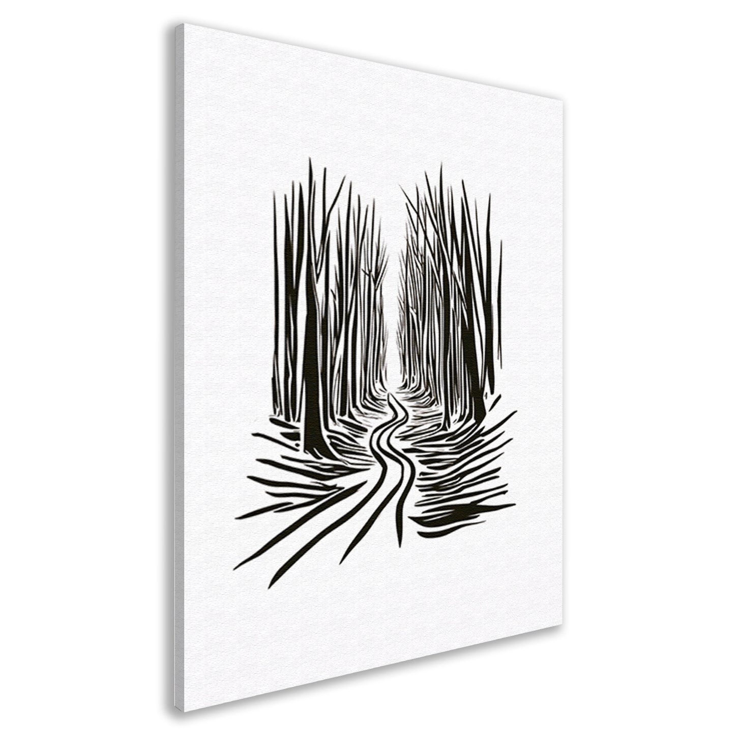 Abstracte Bomen op een Slingerend Pad canvas