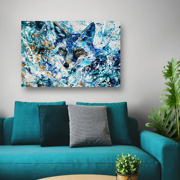 Abstract kleurrijk schilderij van een vos poster