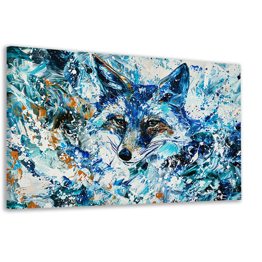 Abstract kleurrijk schilderij van een vos canvas