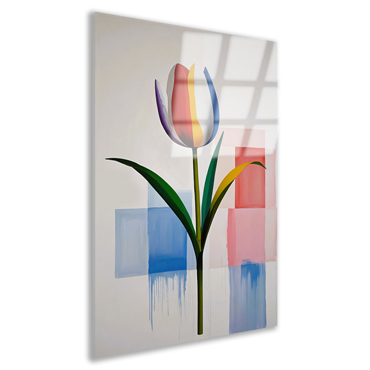 Abstracte Kleurrijke Tulp op Moderne Achtergrond acrylglas