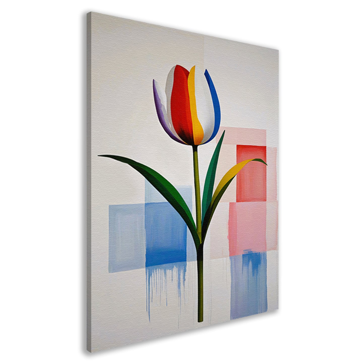 Abstracte Kleurrijke Tulp op Moderne Achtergrond canvas