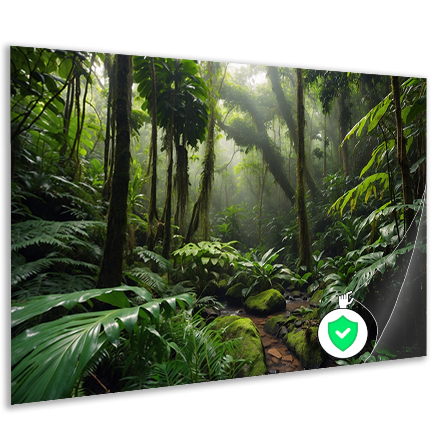 Betoverend regenwoud met weelderige planten poster