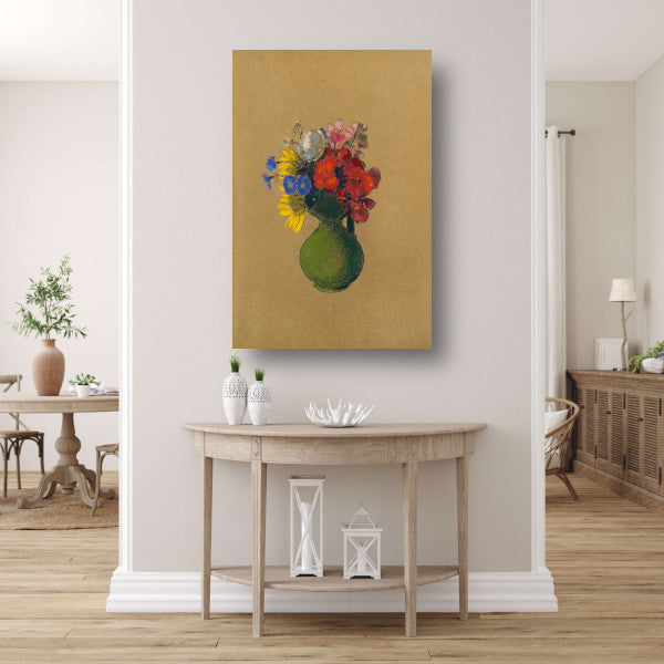 Geraniums en veldbloemen - Odilon Redon poster