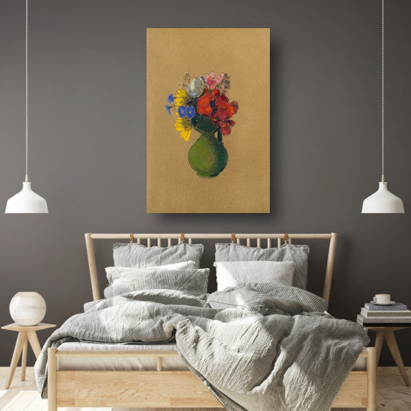 Geraniums en veldbloemen - Odilon Redon poster