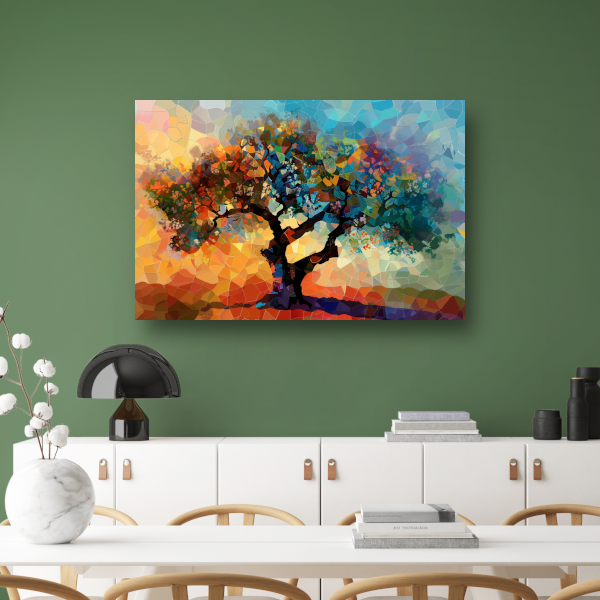 Art Nouveau Glas-in-lood Boom canvas