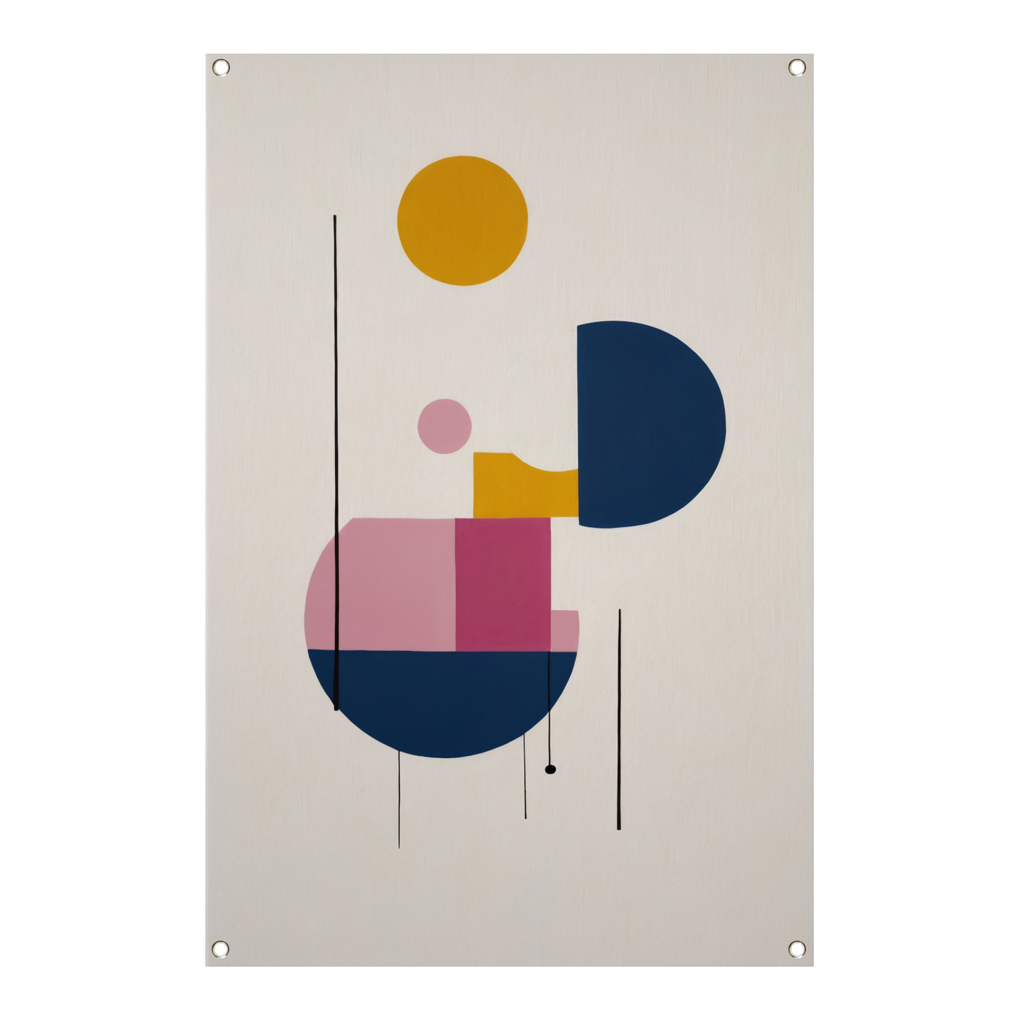 Abstracte geometrie met primaire kleuren tuinposter