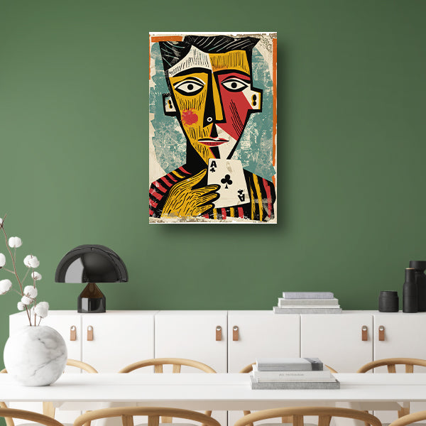 Kubistisch Portret met Kaart acrylglas